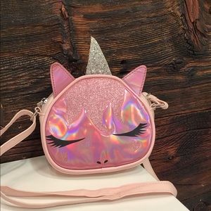 OMG Accessories Girls Pink Unicorn Crossbody Purse